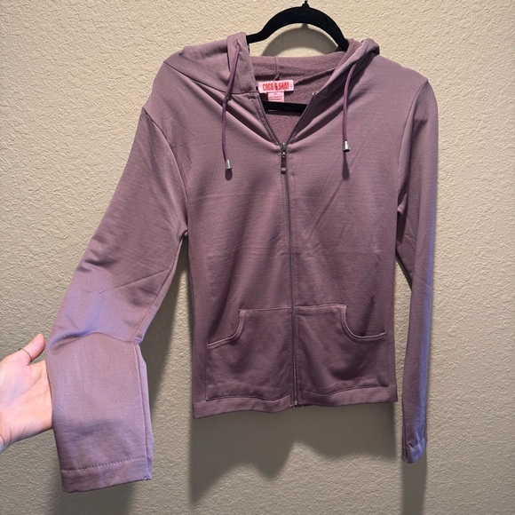 Jackets & Blazers - Mauve Zip-Up Fleece Lined Hoodie size M